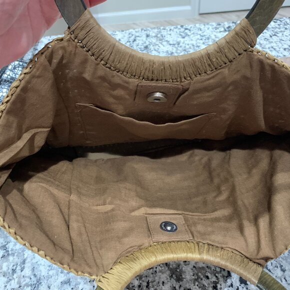 Straw Purse w/Rounded Handle - Picture 2 of 2